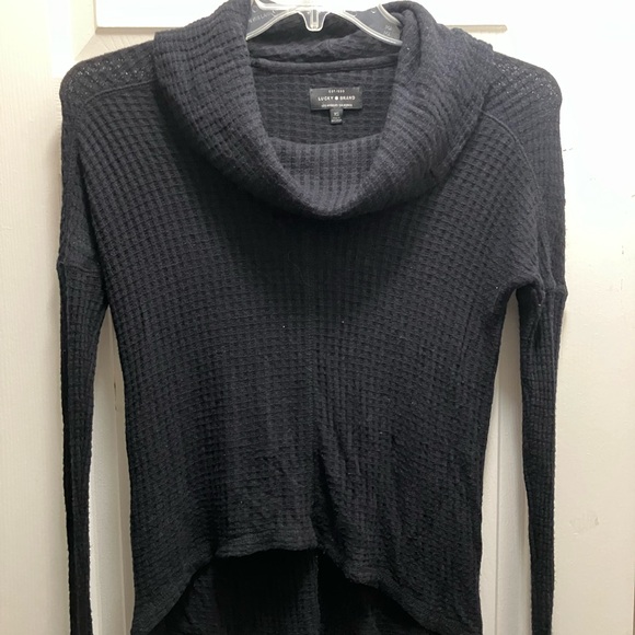 Lucky Brand Tops - Ladies LUCKY BRAND Black Long Slv Lightweight Thermal Cowl Neck Top, XS